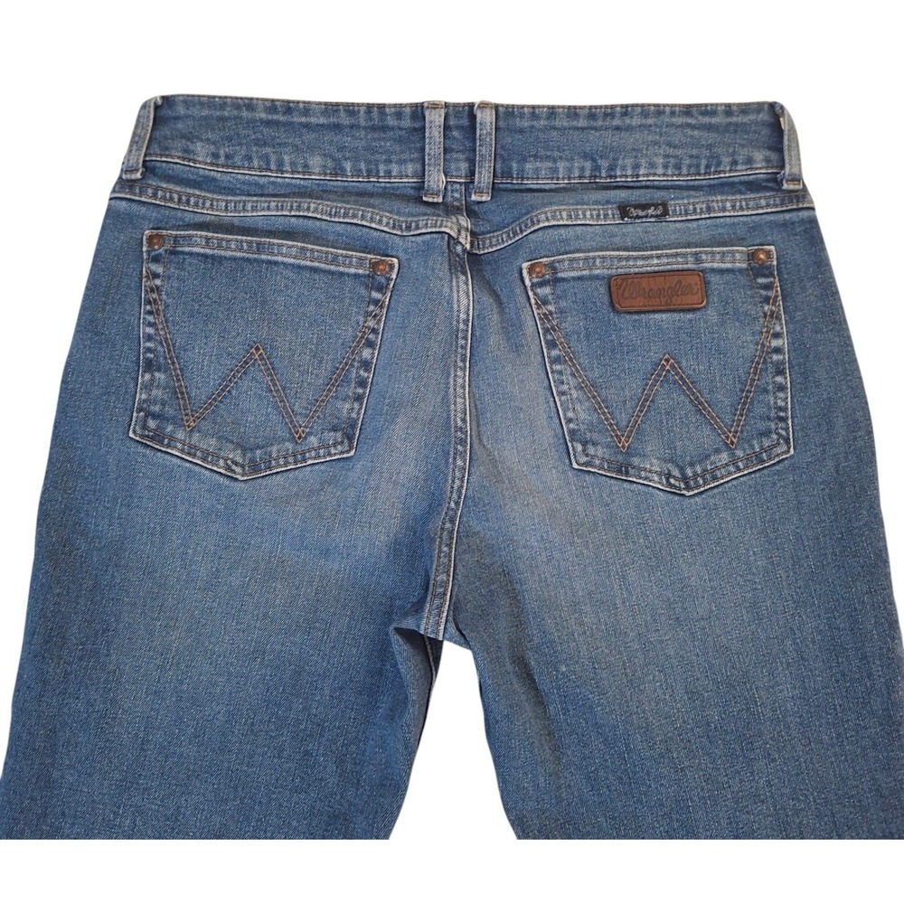 Wrangler Retro Flare Leg Jeans 33x32 Medium Wash Adjustable Waist Stretch - Picture 6 of 11